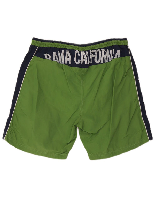 Diadora Bañador con gráfico para hombre, talla 2XL, nailon color block verde