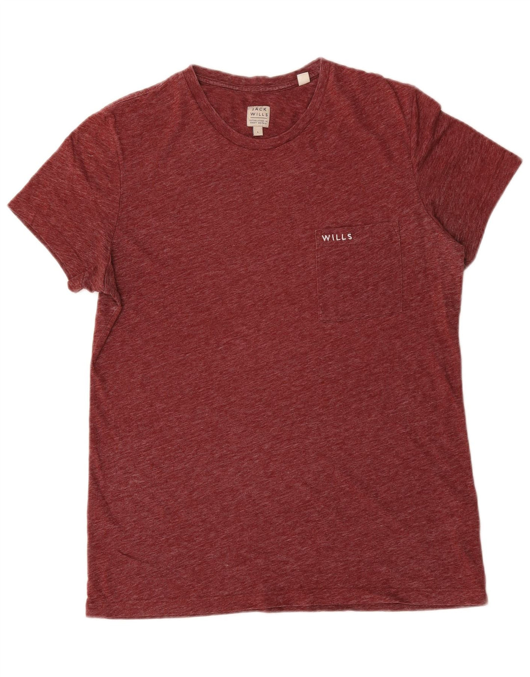 Jack Wills - Camiseta para hombre, talla grande, poliéster moteado en color burdeos