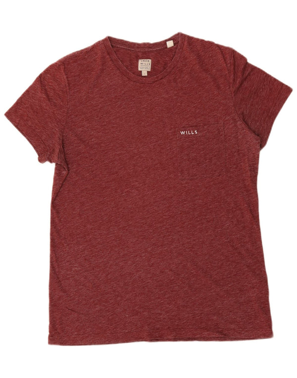 Jack Wills - Camiseta para hombre, talla grande, poliéster moteado en color burdeos
