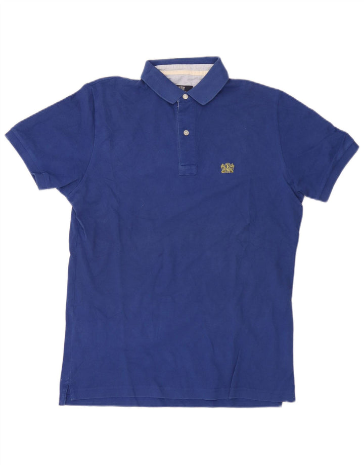 Boggi Polo Hombre Azul Medio Algodón