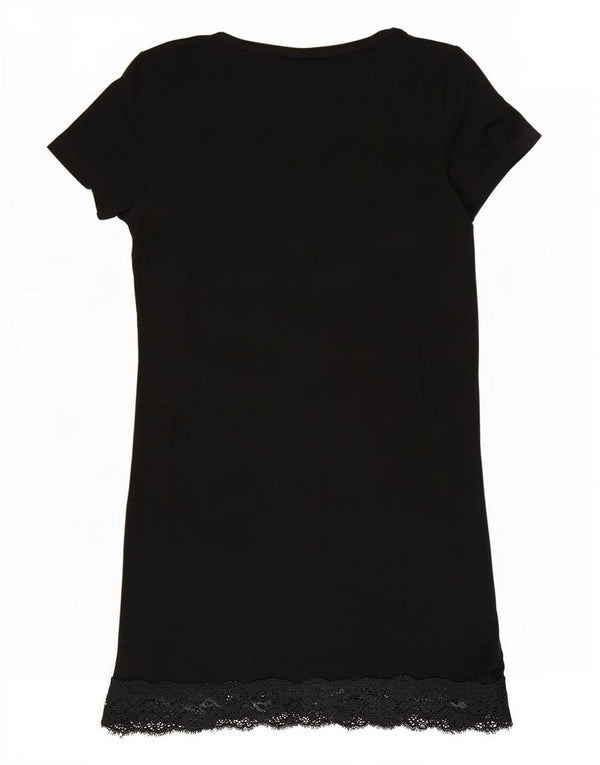 Benetton Vestido Camiseta Mujer UK 8 Small Negro