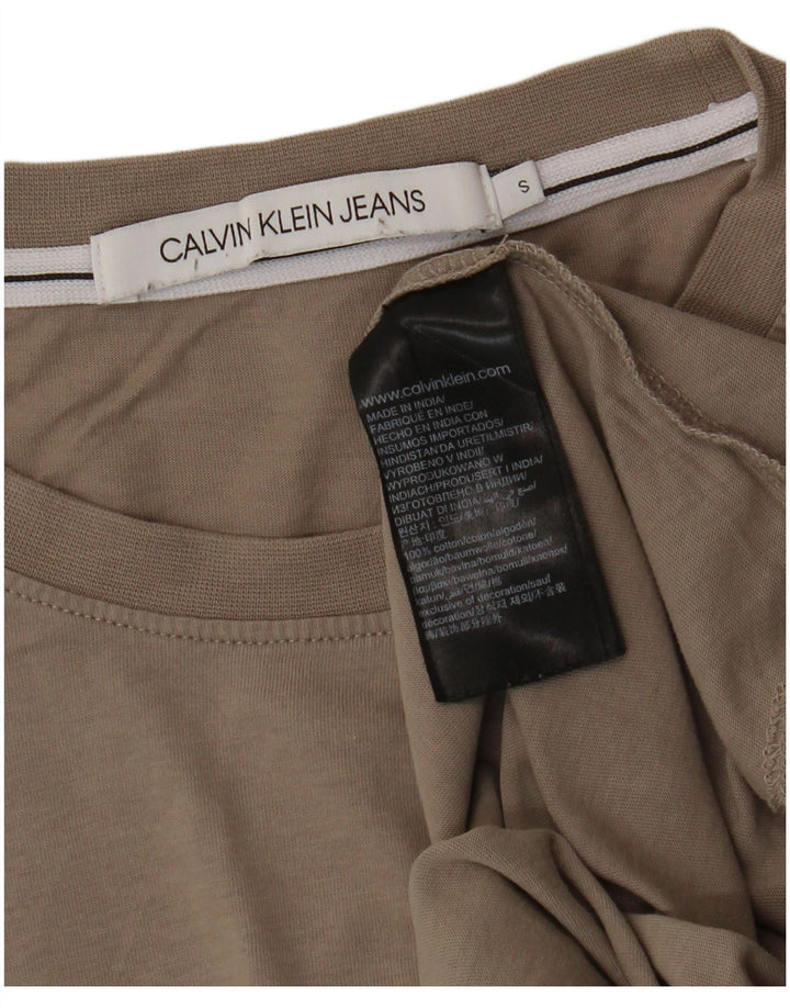 CALVIN KLEIN JEANS Mens T-Shirt Top Small Grey Cotton