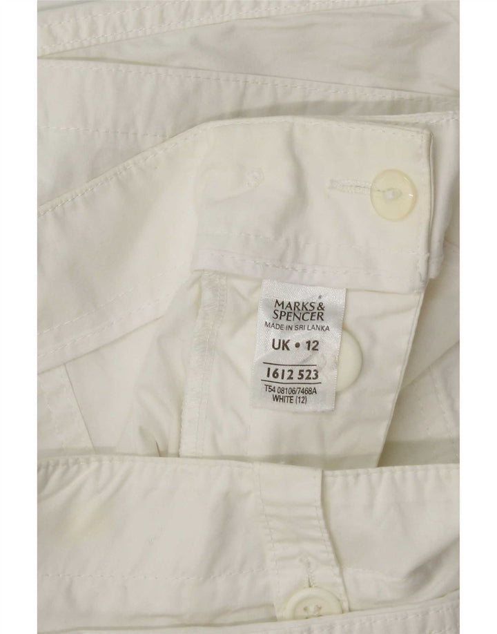Marks & Spencer Pantalones cortos tipo cargo para mujer UK 12 Medium W32 Algodón blanco
