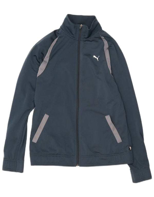 Puma Chaqueta de chándal para mujer UK 10 Small Blue Colourblock Poliéster