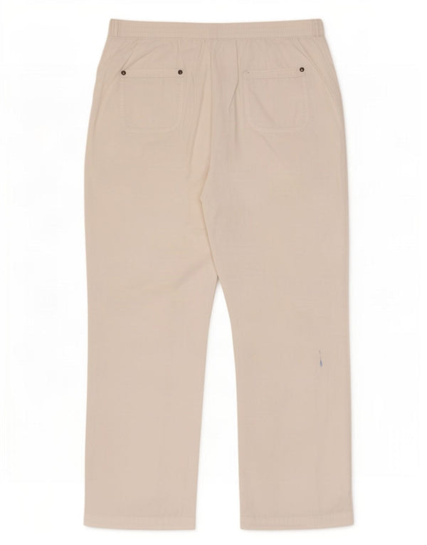 CLASSIC Pantalones chinos rectos para mujer UK 18 XL W36 L28 Algodón blanco