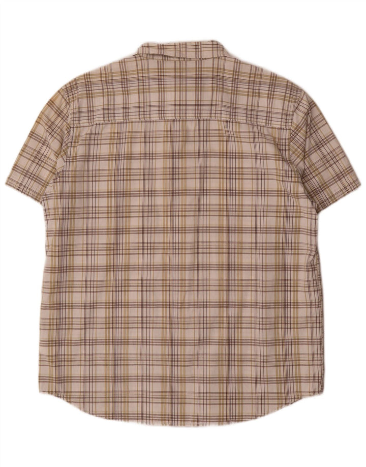 Wrangler Camisa De Manga Corta Para Hombre Algodón A Cuadros Beige Grande