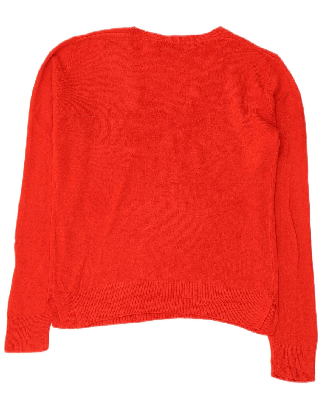 MARKS & SPENCER Suéter tipo jersey con cuello en V para mujer Reino Unido 10 Pequeño Acrílico rojo