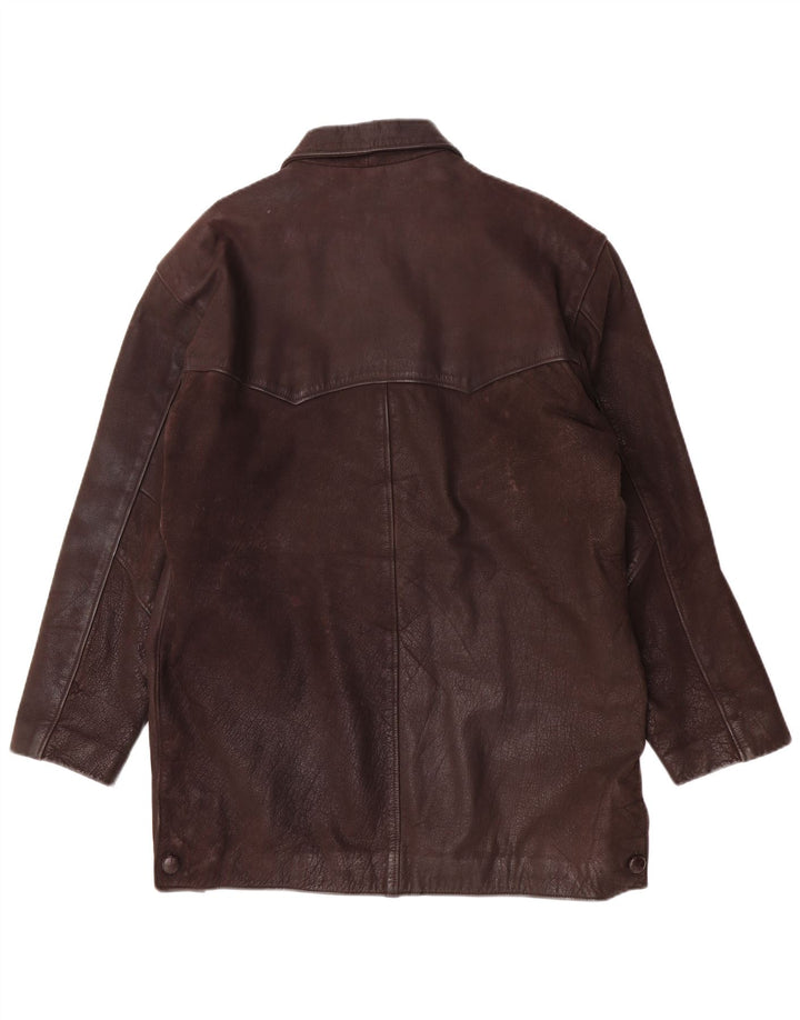Vintage chaqueta de cuero para hombre Reino Unido 38 cuero marrón medio