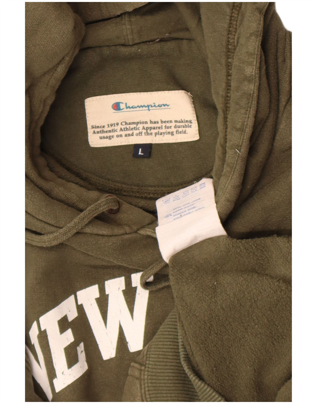 Champion Sudadera Con Capucha Gráfica Para Hombre Jersey Grande De Algodón Caqui