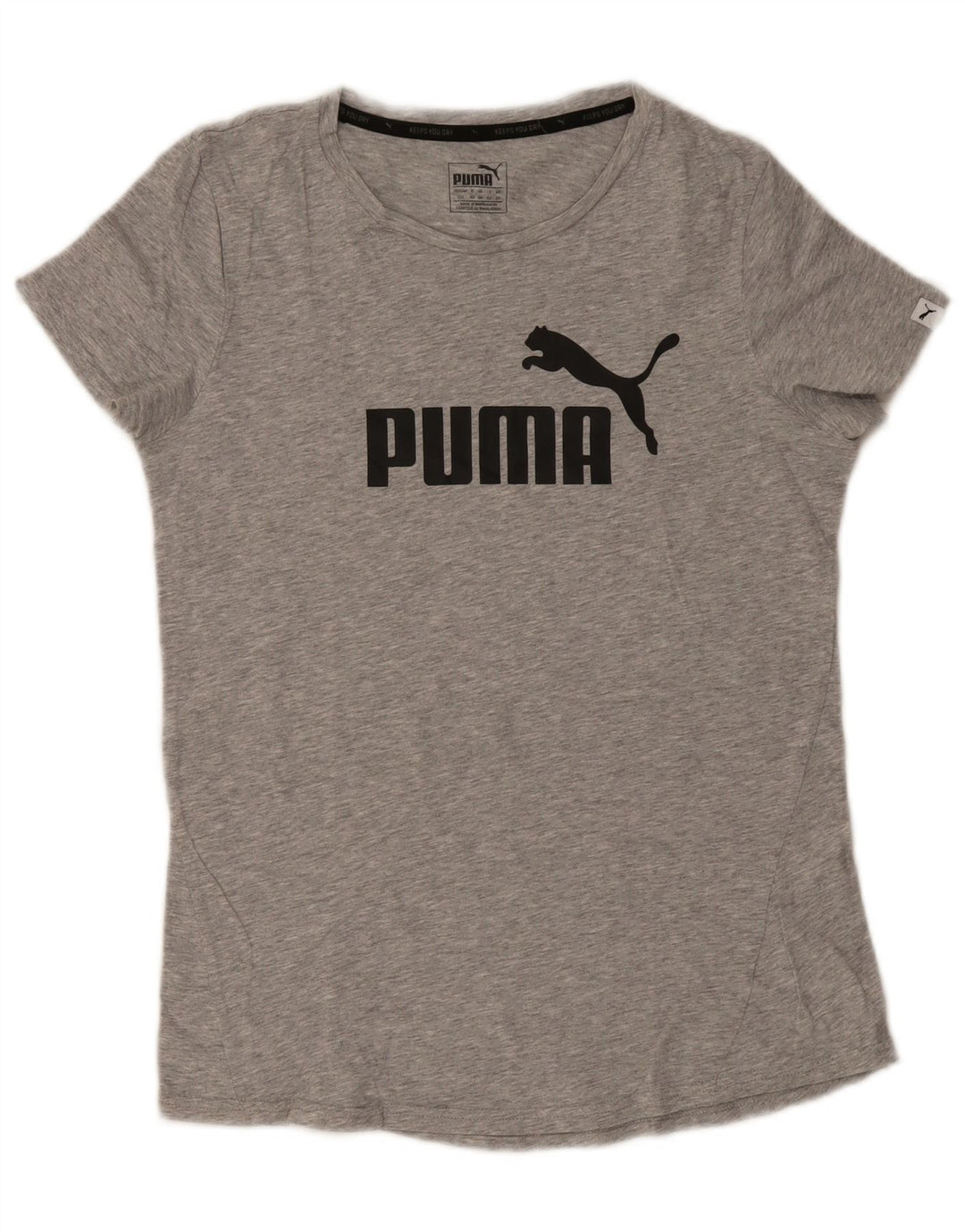 Puma Camiseta gráfica para mujer Top UK 14 Algodón gris medio