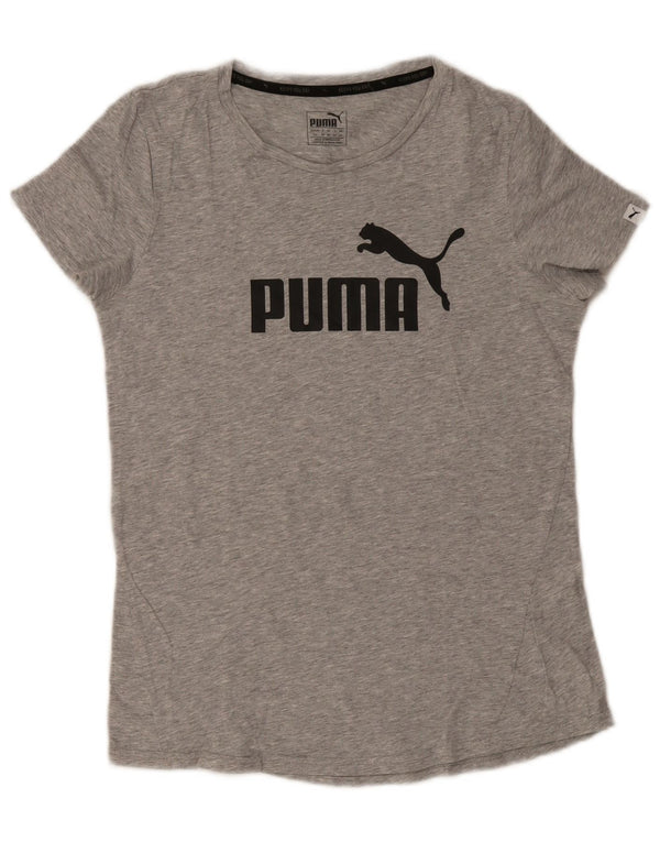 Puma Camiseta gráfica para mujer Top UK 14 Algodón gris medio