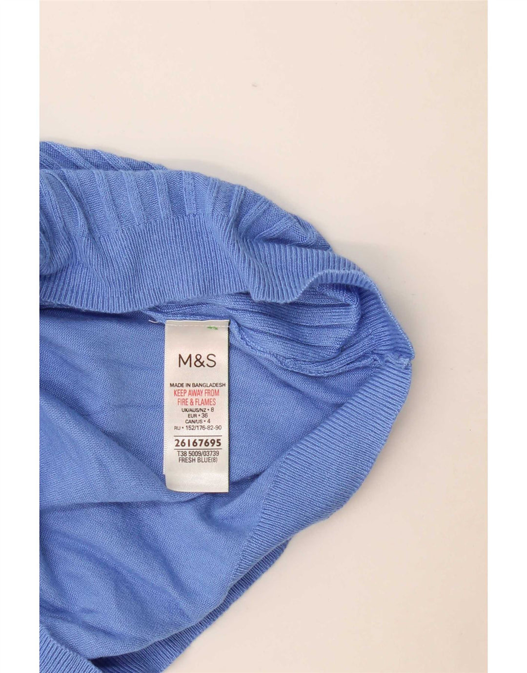 Marks & Spencer Suéter con Cuello Barco para Mujer UK 8 Small Azul