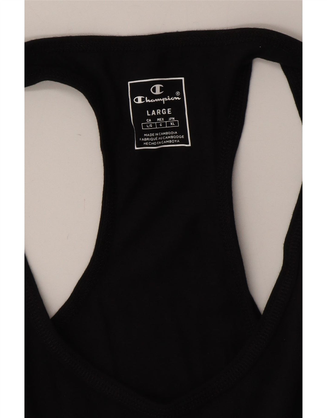 CHAMPION Top sin mangas gráfico para mujer UK 40 Grande Negro