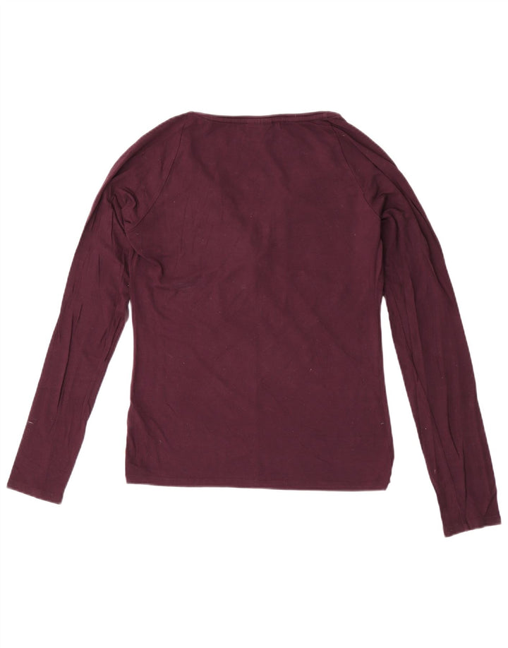 Trussardi Mujer Top Manga Larga UK 42 Viscosa Púrpura Medio