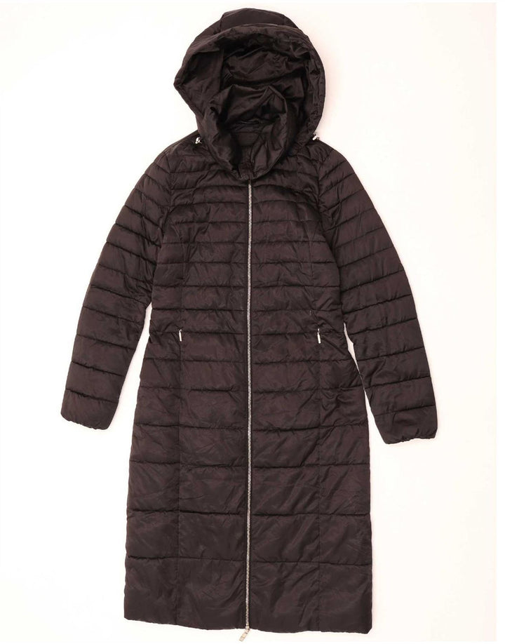 Massimo Dutti Abrigo Acolchado Con Capucha Mujer UK 40 Small Azul Poliéster