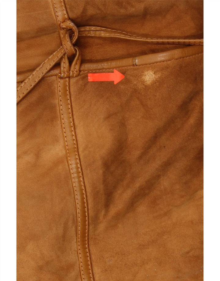 Vintage mujer chaqueta de piel de gran tamaño IT 46 cuero marrón grande