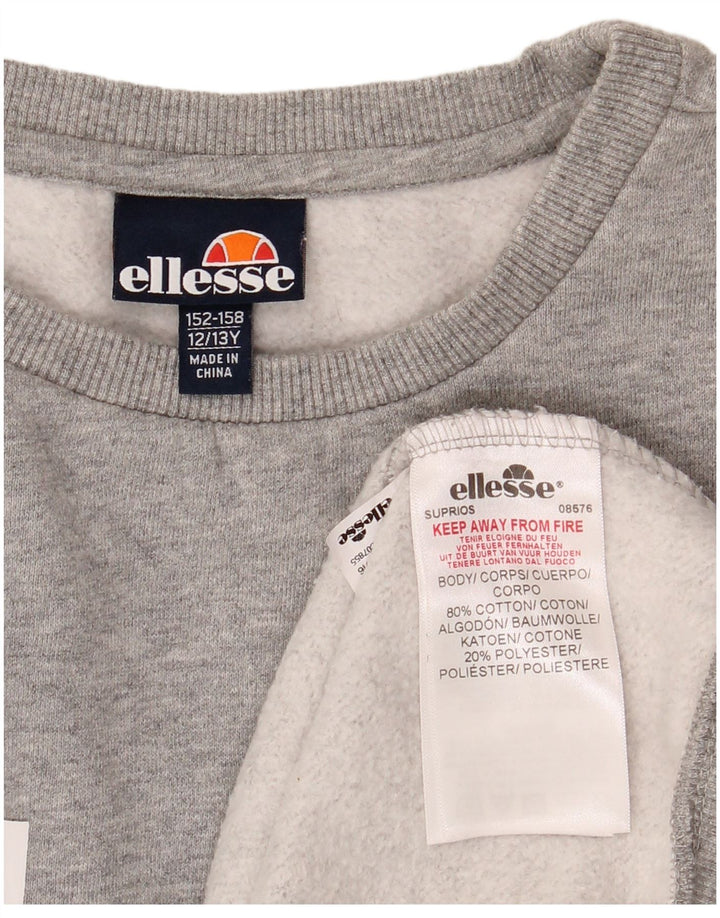 Ellesse Boys Graphic Sudadera Jumper 12-13 años Gris Algodón
