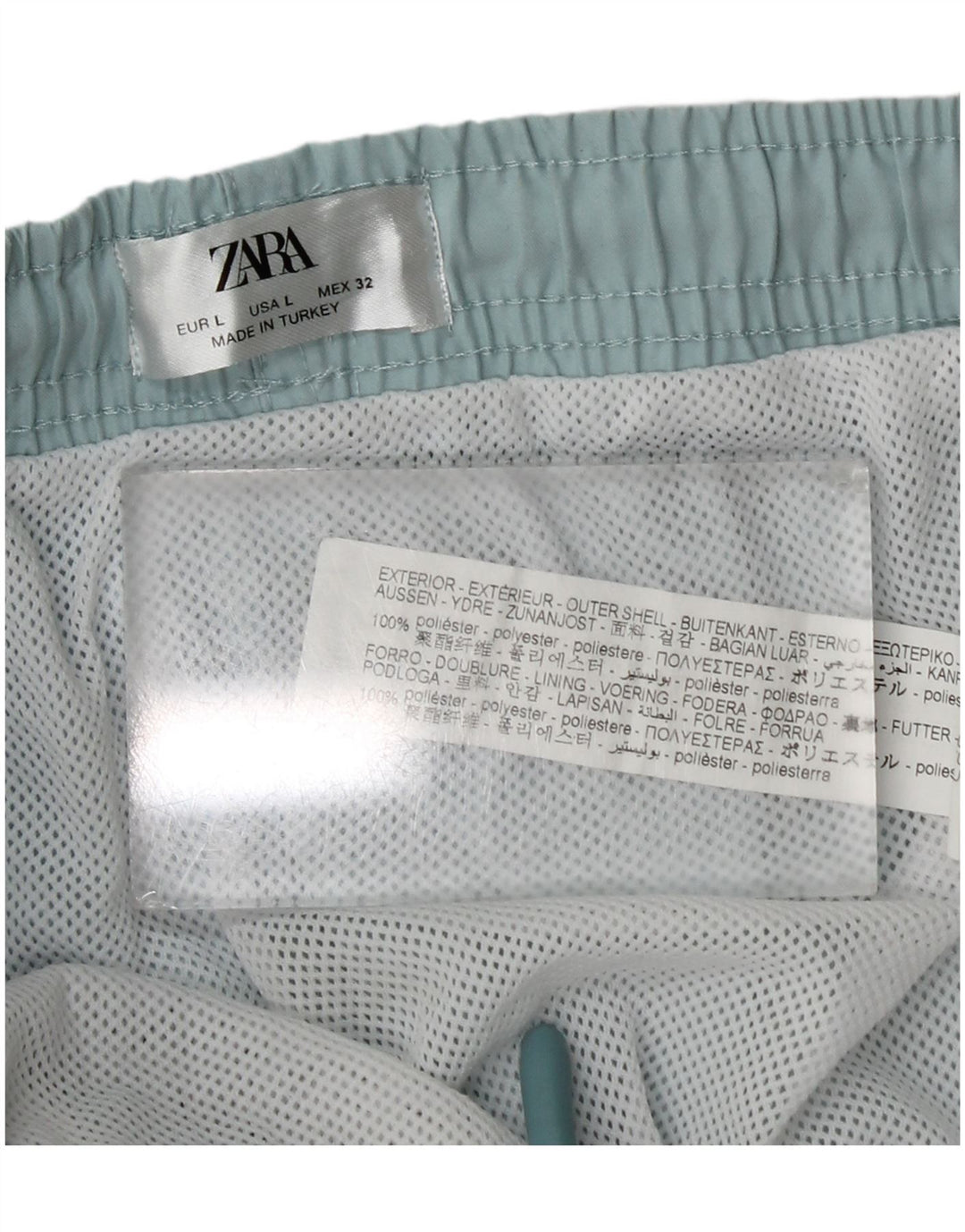 Zara Hombre Bañador Shorts Large Azul Poliéster