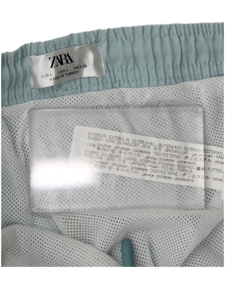 Zara Hombre Bañador Shorts Large Azul Poliéster