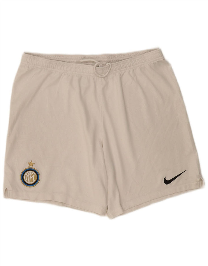NIKE Mens Inter Milan Sport Shorts Grande Poliéster Blanco