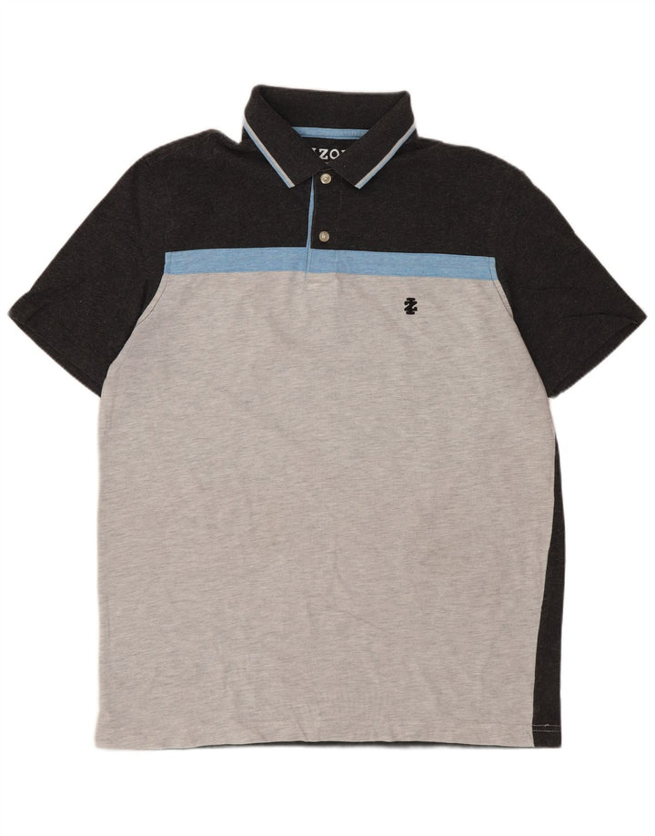 Izod Hombre Polo Slim Fit Color Block Gris Medio