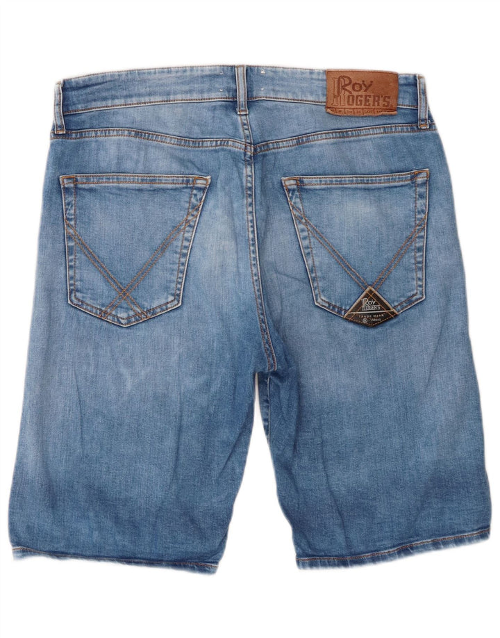 Roy Rogers Pantalones cortos de mezclilla para hombre W32 Algodón azul medio