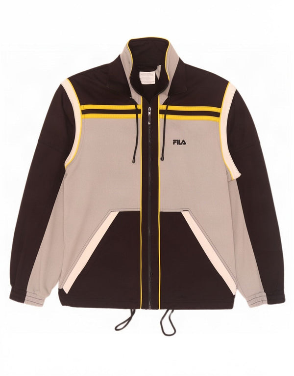 Fila Hombre Chándal Top Chaqueta IT 50 Poliéster Color Block Gris Medio