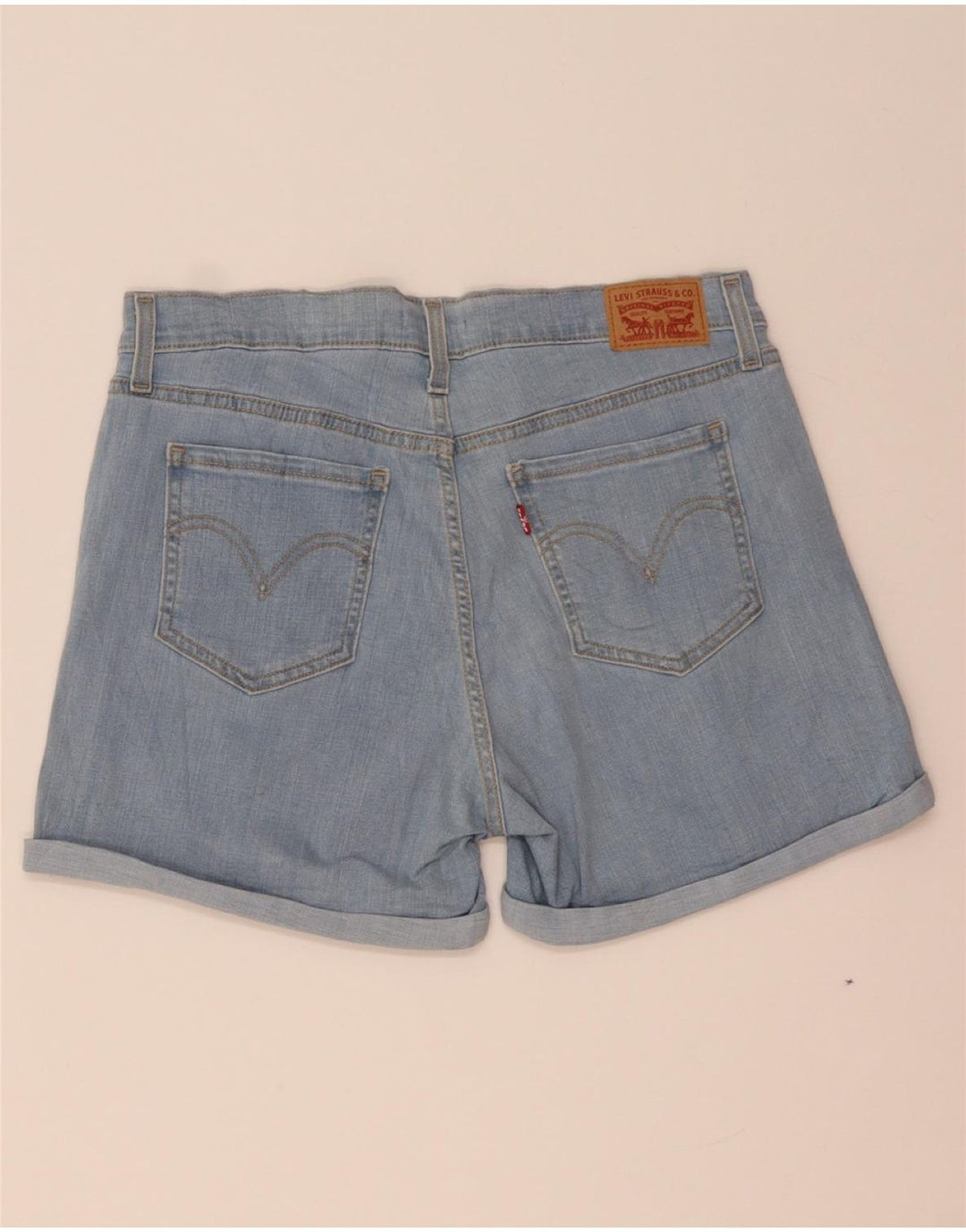 LEVI'S Pantalones cortos vaqueros de talle medio para mujer W31 Algodón azul medio