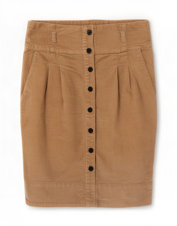 Zara Mujer Falda De Pana Pequeña W26 Beige