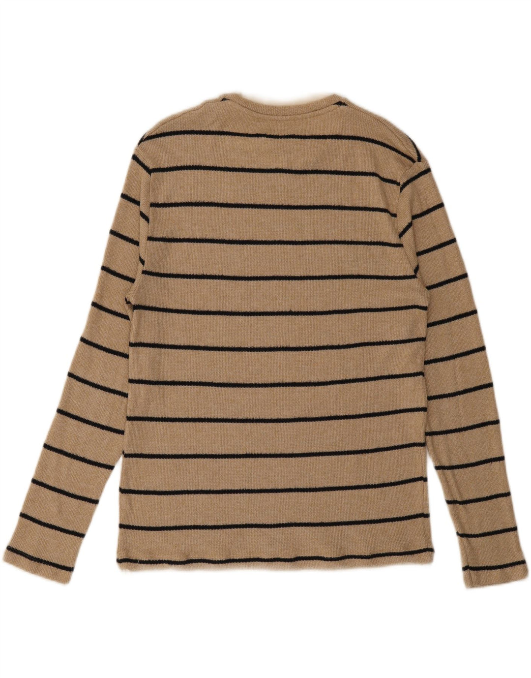 Zara Hombre Top Manga Larga Rayas Beige Medio