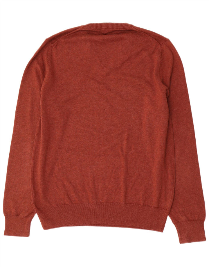 Marks & Spencer Suéter con Cuello en V para Hombre Algodón Granate Medio