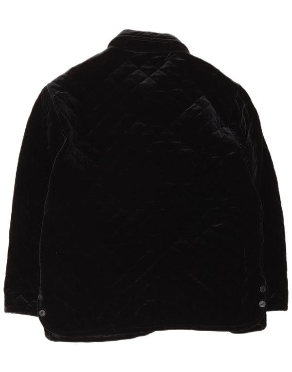 Chaqueta acolchada de terciopelo vintage para mujer IT 48 XL Poliamida negra