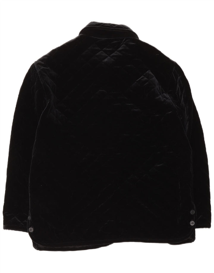Chaqueta acolchada de terciopelo vintage para mujer IT 48 XL Poliamida negra