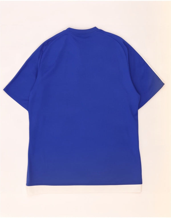 Adidas Hombre Climalite Camiseta Top Azul Medio Colorblock Poliéster