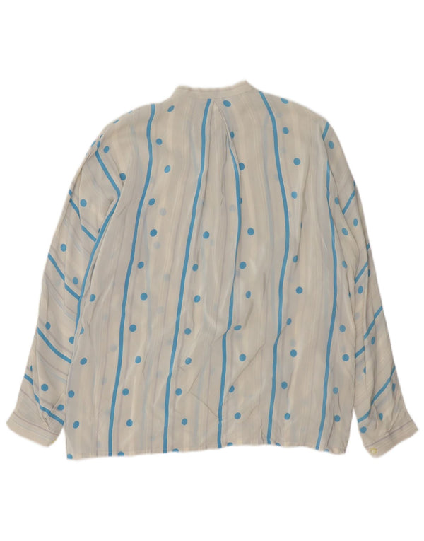 Vintage mujer camisa blusa Reino Unido 16 gran lunar blanco