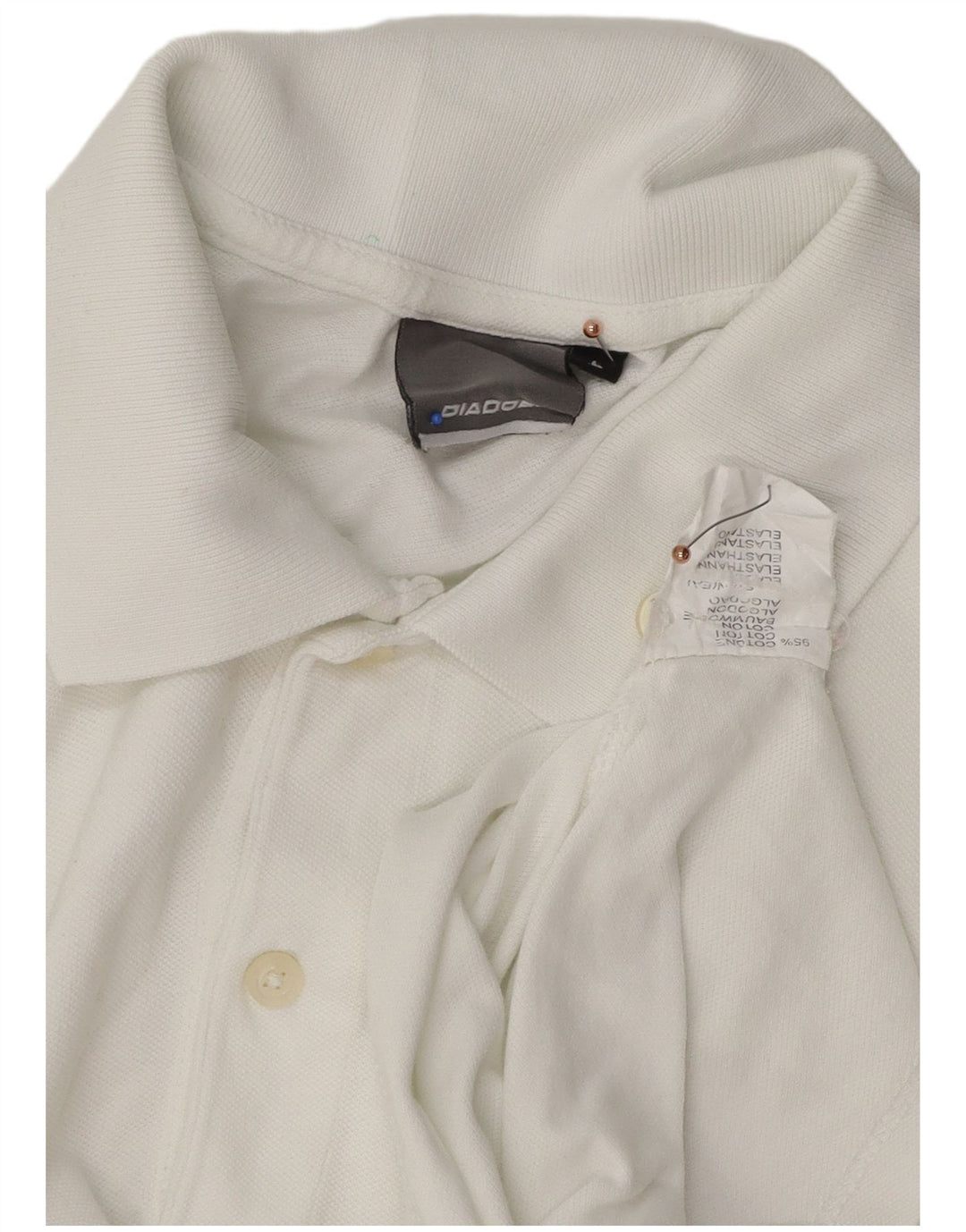 Diadora Polo Hombre Grande Blanco Algodón