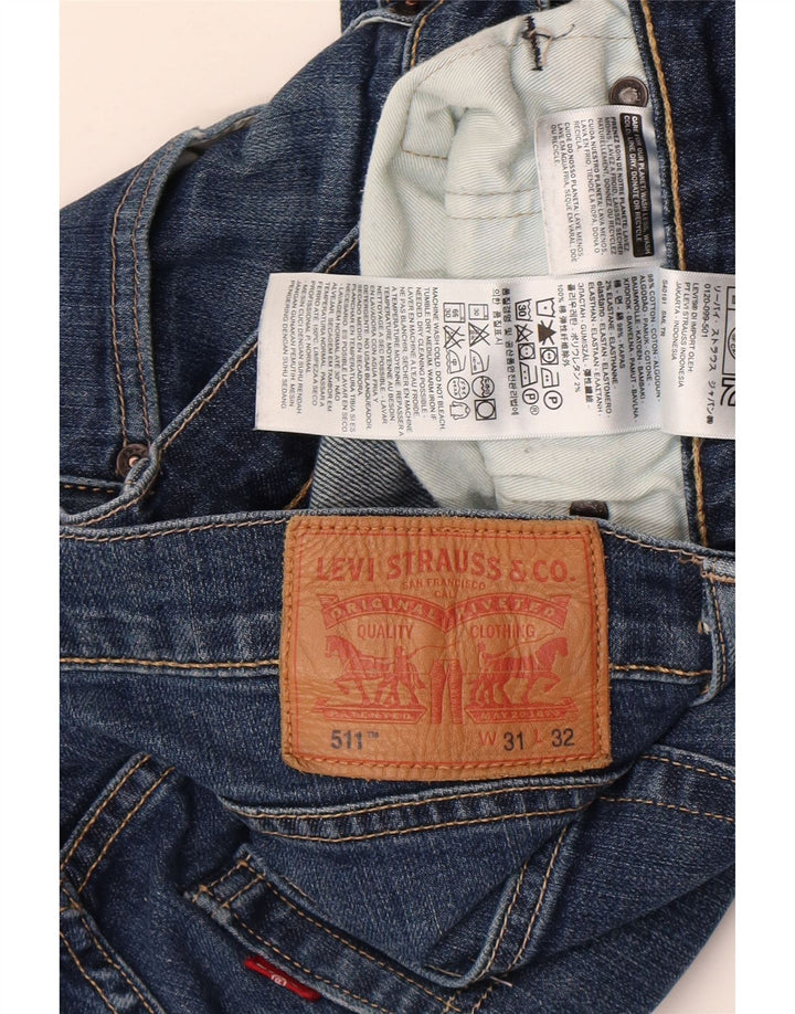 Levi's Hombre 511 Slim Jeans W31 L32 Algodón Azul
