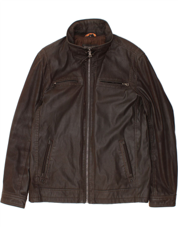DNR Chaqueta de cuero para hombre IT 56 3XL Cuero marrón