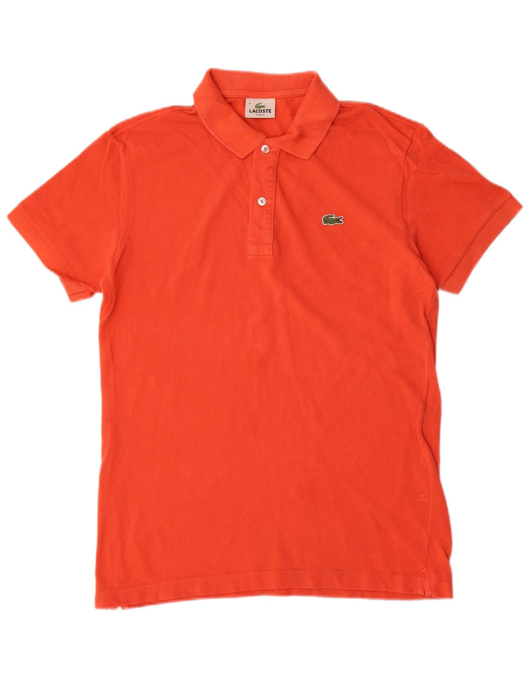 LACOSTE Polo ajustado para hombre talla 4 algodón naranja mediano