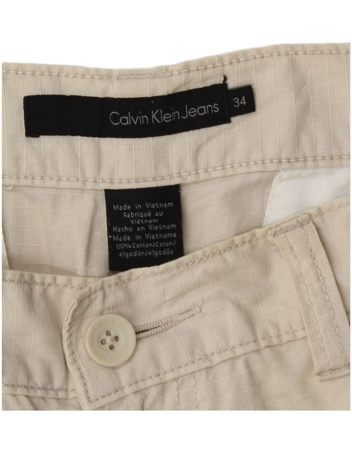 Calvin Klein Pantalones cortos cargo para hombre W34 Algodón beige grande