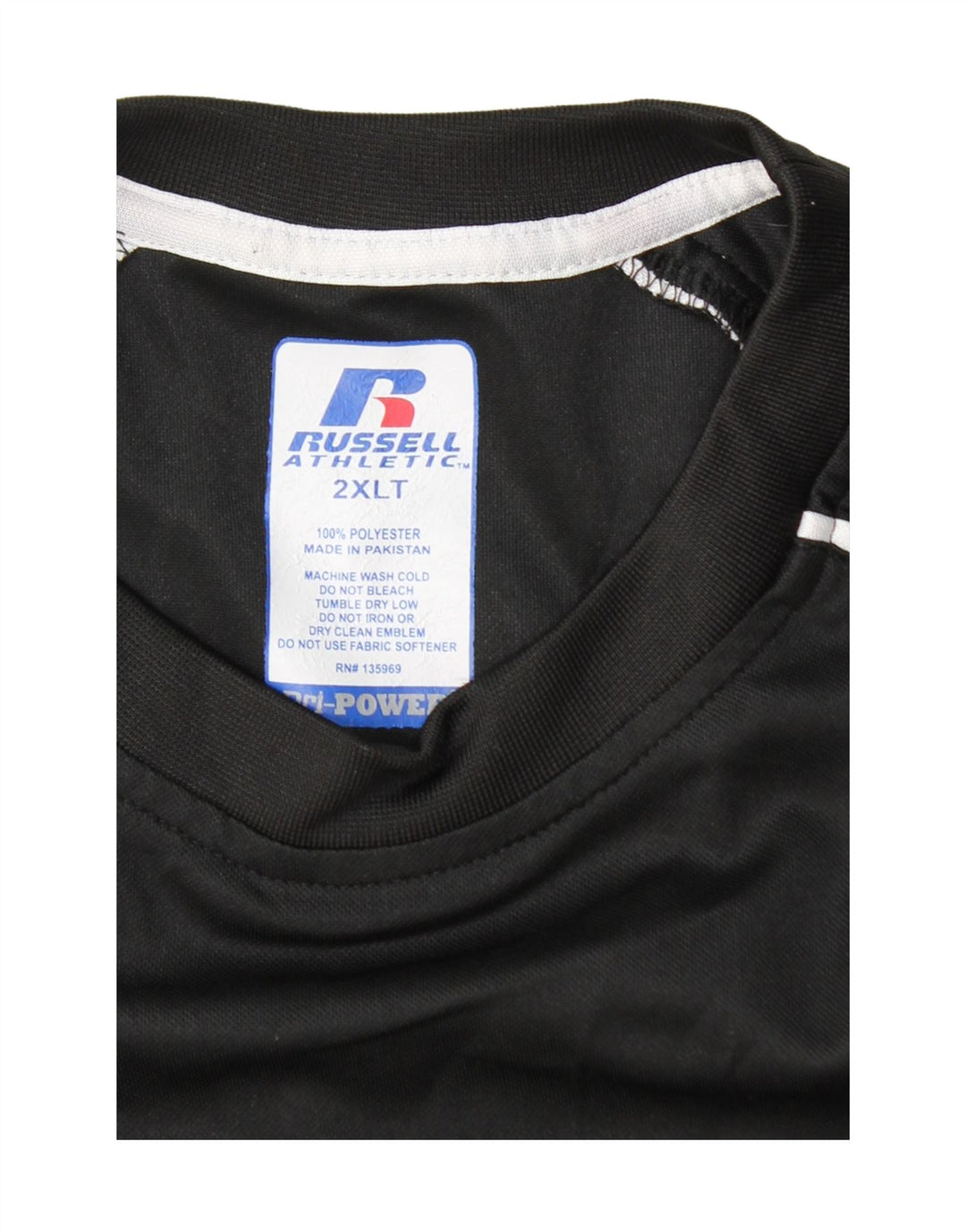 RUSSELL ATHLETIC Camiseta para hombre Top 2XL Negro Colorblock Poliéster