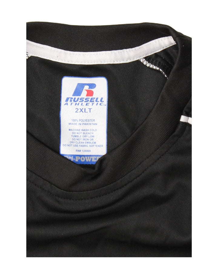 RUSSELL ATHLETIC Camiseta para hombre Top 2XL Negro Colorblock Poliéster