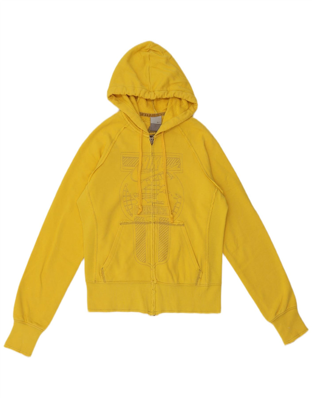 Nike Sudadera con capucha y cremallera gráfica para mujer Reino Unido 12 Algodón amarillo mediano