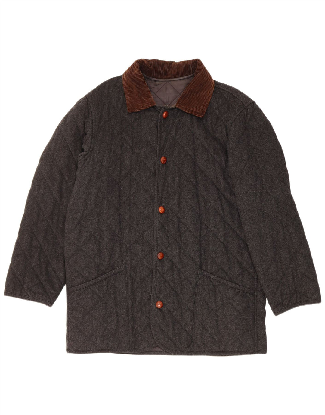 Norton & Wilson Abrigo acolchado para hombre UK 40 Large Gris Colorblock Lana