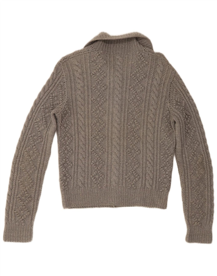Vintage mujer Cardigan suéter Reino Unido 12 gris medio
