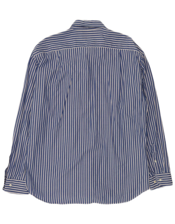 ROCCOBAROCCO Mens Shirt Size 43 17 XL Blue Striped Cotton