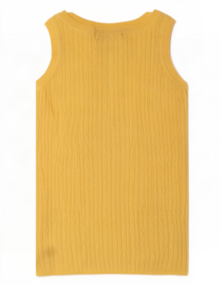 Zara Mujer Chaleco Top UK 12 Medio Amarillo