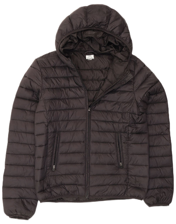 Kappa Chaqueta acolchada con capucha para hombre UK 42 XL Nylon negro