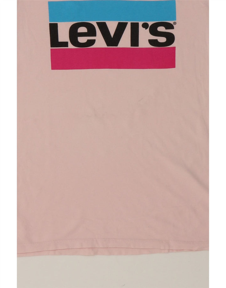 LEVI'S Womens Graphic T-Shirt Top UK 10 Small Pink Vintage Levi's and Second-Hand Levi's from Messina Hembry 