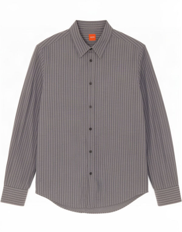 Camisa Hugo Boss Hombre XL Algodón Rayas Grises
